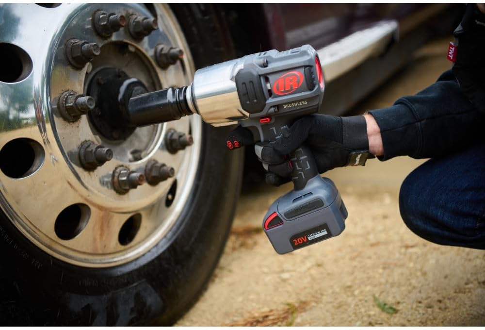 Ingersoll Rand W8191-K2 1' 20V Cordless Impact Wrench 2 Battery Kit, 2000 ft-lb Torque, Friction Ring Thru-hole, Pistol