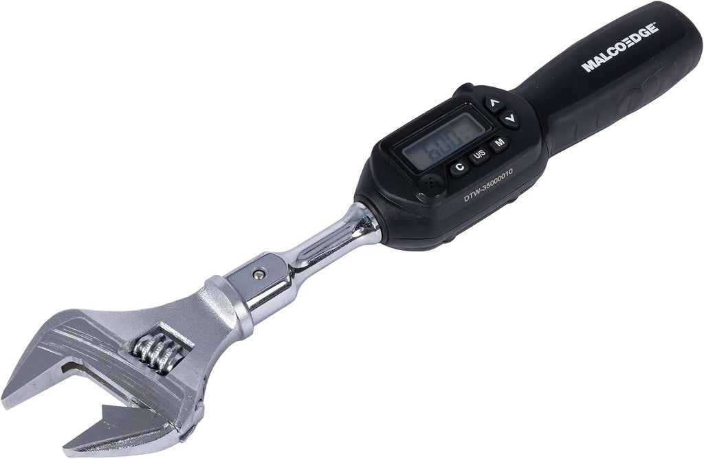 MalcoEdge DTW Digital Torque Wrench with Adjustable Head – Programmable, Multi-Unit Display, 3–62 ft-lb Range – Precision Torque Tool for HVAC-R