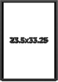 23.5x33.25 Shadow Box Black Solid Wood Display Frame with White Acid-Free Backing UV Acrylic & Hanging Hardware - with 3/4' Usable Depth