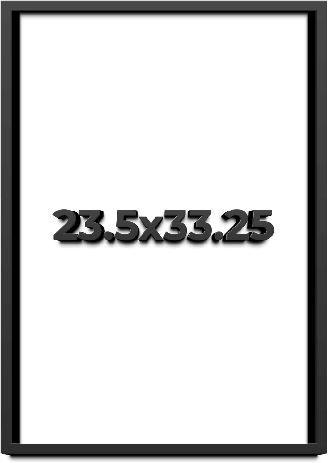 23.5x33.25 Shadow Box Black Solid Wood Display Frame with White Acid-Free Backing UV Acrylic & Hanging Hardware - with 3/4' Usable Depth
