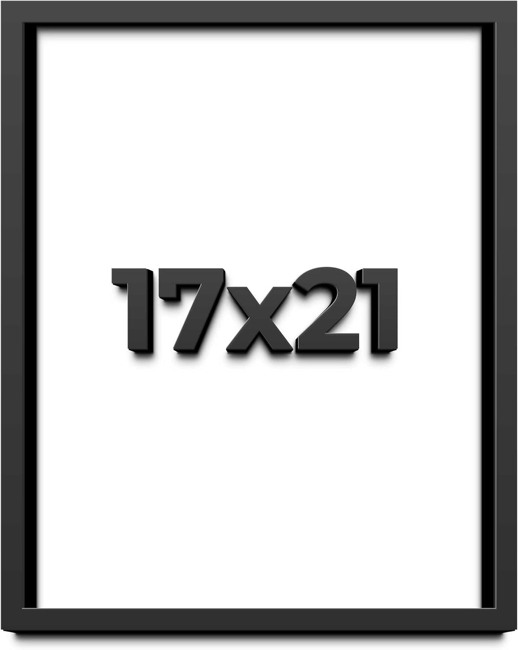 17x21 Shadow Box Black Solid Wood Display Frame with White Acid-Free Backing UV Acrylic & Hanging Hardware - with 3/4' Usable Depth