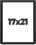 17x21 Shadow Box Black Solid Wood Display Frame with White Acid-Free Backing UV Acrylic & Hanging Hardware - with 3/4' Usable Depth