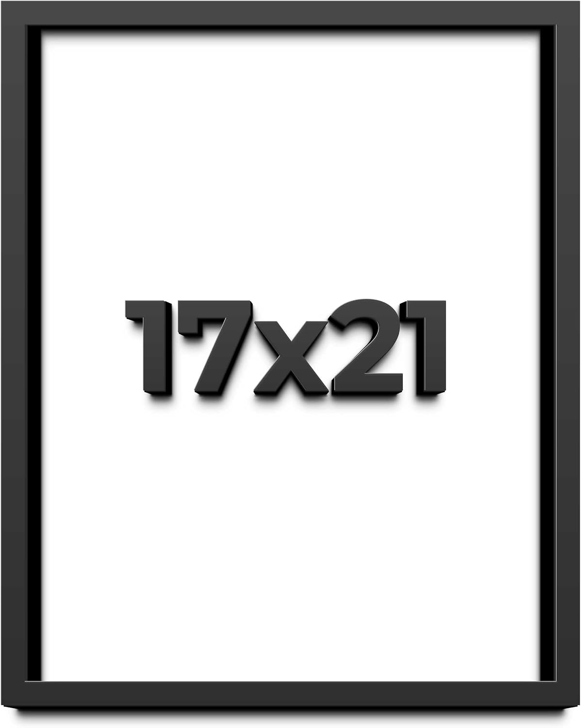 17x21 Shadow Box Black Solid Wood Display Frame with White Acid-Free Backing UV Acrylic & Hanging Hardware - with 3/4' Usable Depth