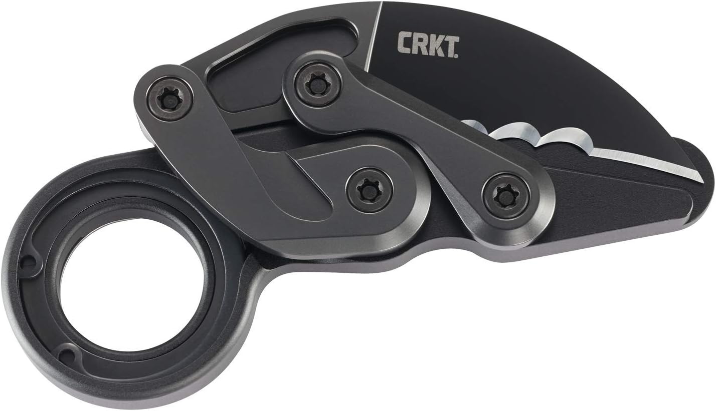 CRKT Provoke Folding Knife with Kinematic: Morphing Karambit, D2 Veff Serrations Blade, Aluminum Handle, Pocket Clip, 4040V