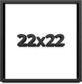 22x22 Shadow Box Black Solid Wood Display Frame with White Acid-Free Backing UV Acrylic & Hanging Hardware - with 3/4' Usable Depth