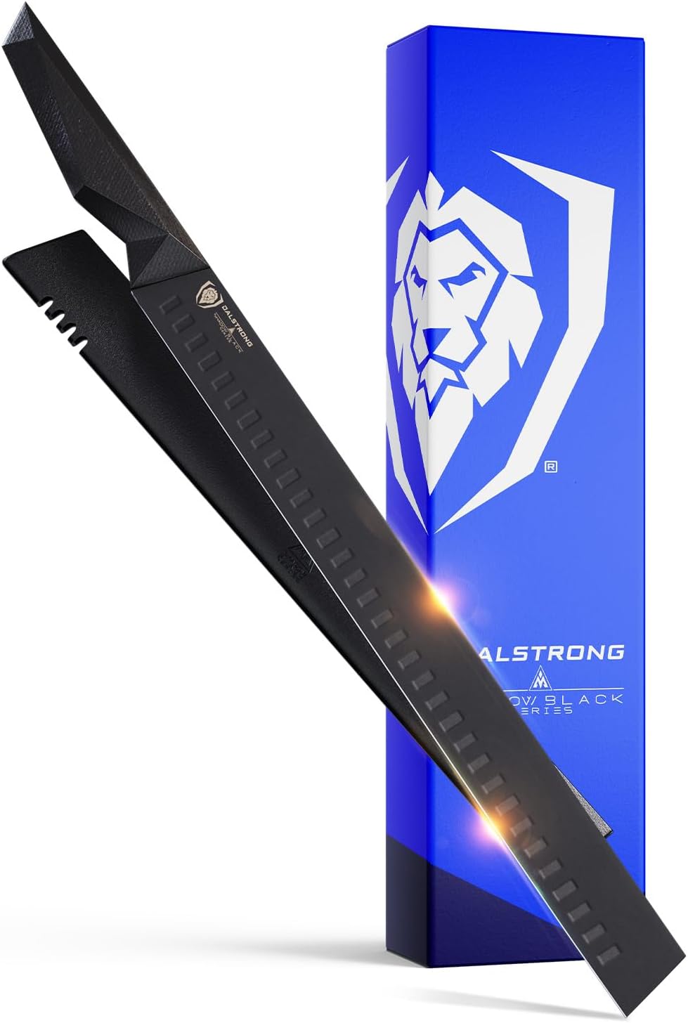 Dalstrong Slicing Knife - 14 inch - Shadow Black Series - Black Titanium Nitride Coated - High Carbon - 7CR17MOV-X Vacuum Treated Steel Carving Knife - Sheath - Kitchen Knife Slicer - NSF Certified