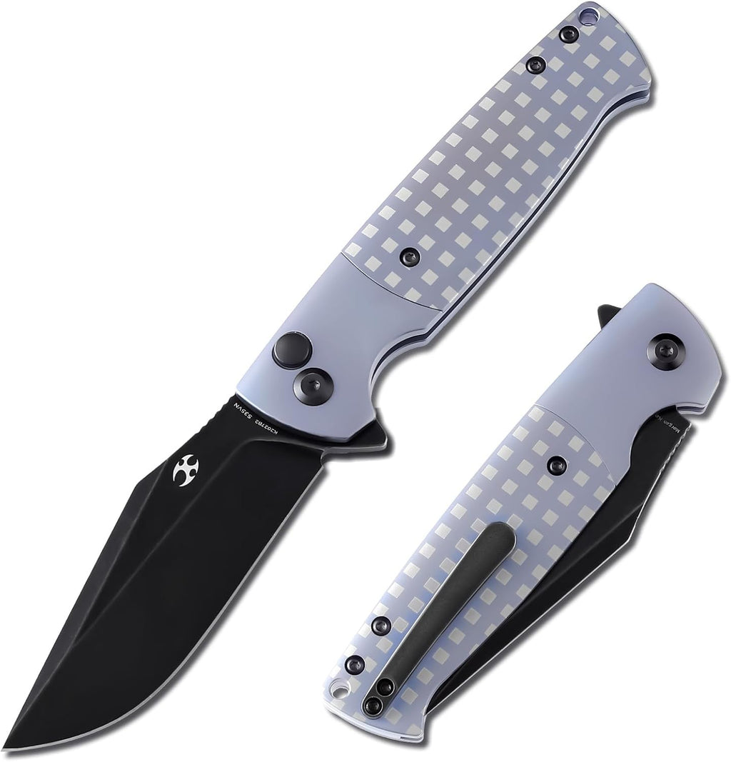 KANSEPT Shikari SBL Pocket Folding Knife, 3.35'' Black Stonewashed