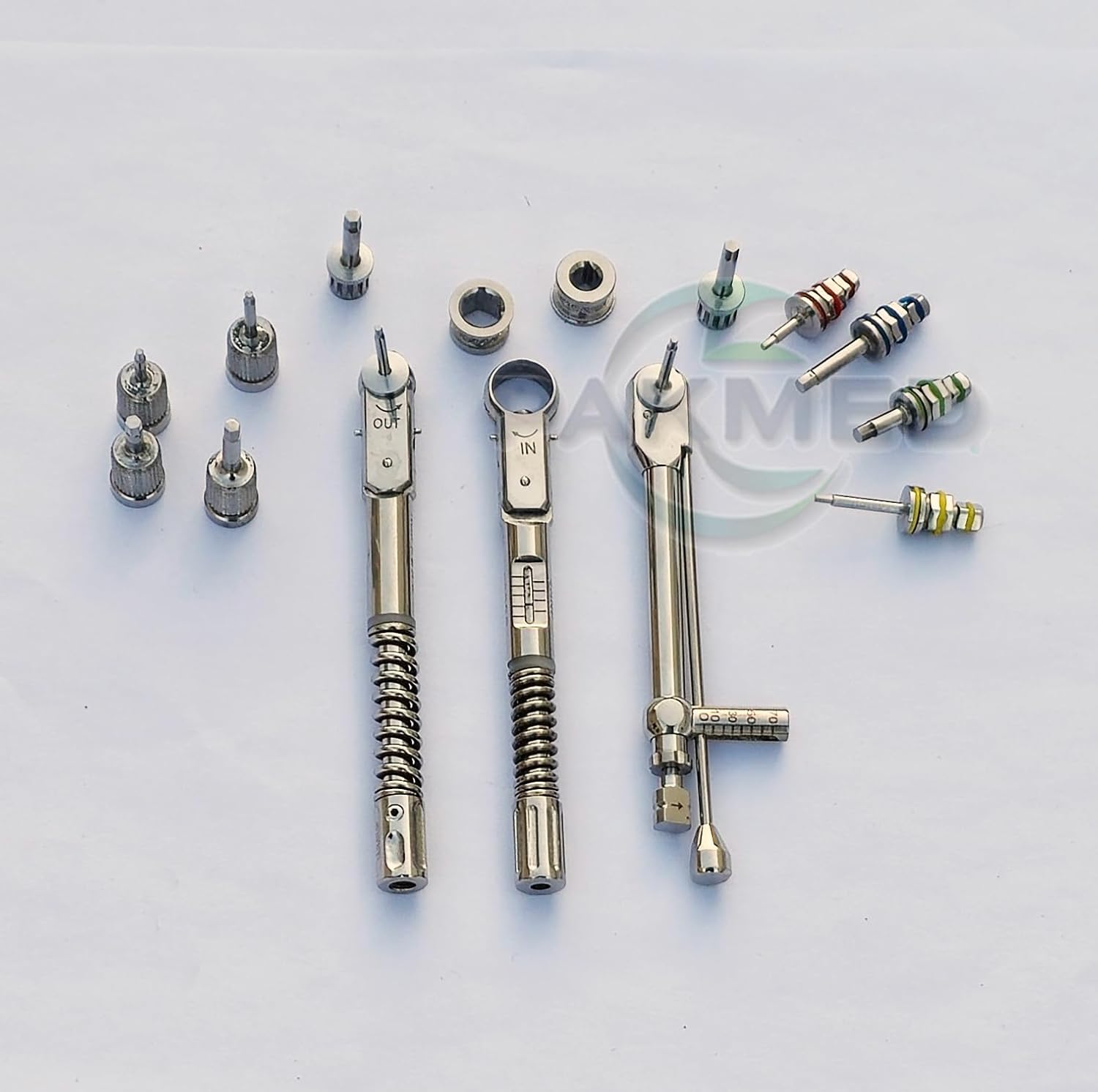 3 Pcs Dental Implant Torque Wrench Ratchet 10-40 Ncm & 10-40 Ncm & 10-70 Ncm With 12 Pcs Hex And Hand Drivers