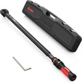 VANPO Torque Wrench 3/4-Inch Drive 100-650 Ft-Lb Heavy Duty Click Type for Fleet Maintenance, Semi Truck, Industrial Equipment - TPR+ABS Handle, ±3% Precision, 45-Tooth Ratchet,with Portable Case