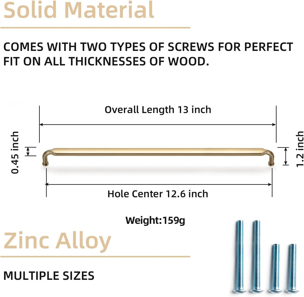 Goo-Ki 6 Pack 12-3/5 Inch （320mm） Hole Center Cabinet Pulls Champagne Bronze Zinc Alloy Kitchen Drawer Pulls Drawer Handles 13.05 Inch Length 2202-UBR-320