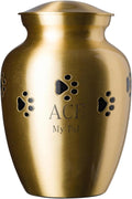 Ottillie Paws Elite Series Pet Urn for Dogs with Personalized Engraving (Medium - Pets up to 65 lbs, Brass, Horizontal, Ebony)