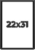 22x31 Shadow Box Black Solid Wood Display Frame with White Acid-Free Backing UV Acrylic & Hanging Hardware - with 3/4' Usable Depth