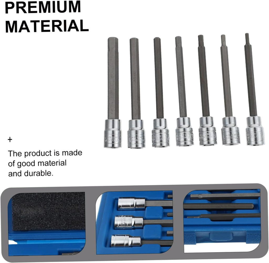 2 Sets Single End Wrench Axlerque Crowfootol 3/8 Hex Extend Bitiple Wrench Extender Adaptor Screws Adjustable Stubby Multi Wrenches Kit Ball 45# Steel Silver