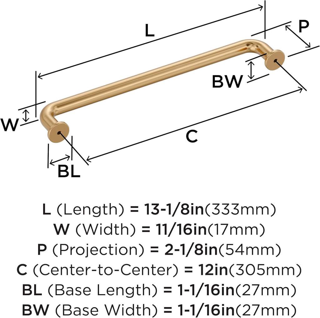 Amerock Factor 12 inch (305 mm) Center-to-Center Champagne Bronze Appliance Pull, BP36965CZ