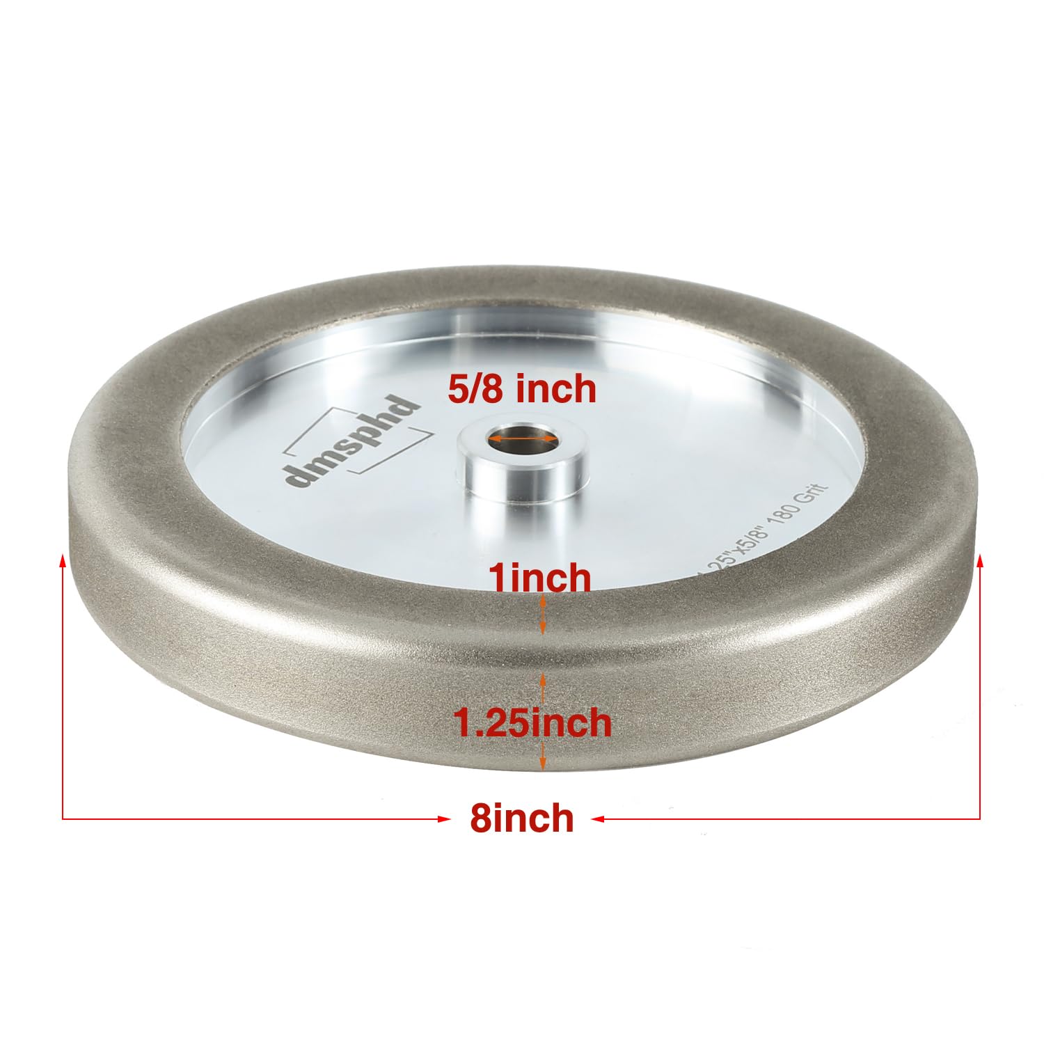 CBN Grinding Wheel 8 inch 180 Grit, 1.25' Wide, 5/8' Bore,Aluminum Body, Suitable for High Speed Steel Tools and Bench Grinders (180 Grit)