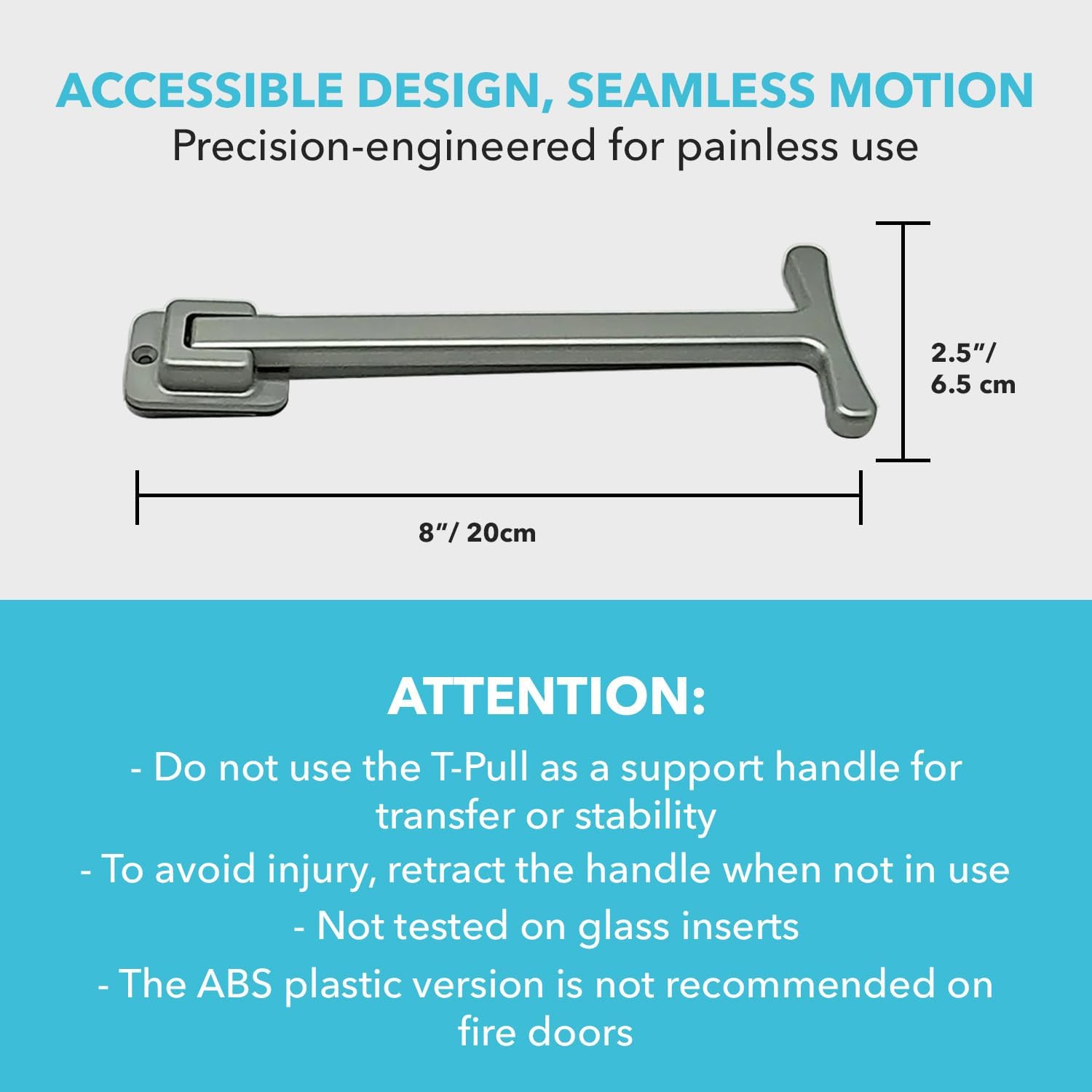 Retractable Door Closer for Wheelchair Users - Premium Aluminum with Auto-Return Handle - Canadian Made Accessibility Aid (Silver)