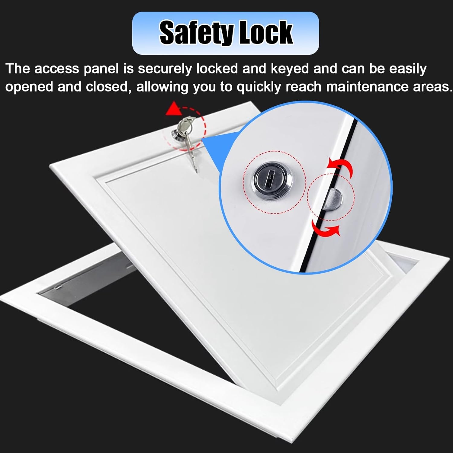 Kunovo Lockable Attic Access Hole Cover, Ceilings & Walls Access Panels Concealed, Electrical and Plumbing Inspection Hatch Service Shaft Door(26x28in (65x70cm))