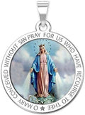 PicturesOnGold.com Miraculous Medal Necklace Catholic Virgin Mary Pendant Round Pendants for Women & Men Crafted in 10K/14K Yellow or White Gold & Sterling Silver Christian Gifts for Men & Women or First Communion Gifts for Boys or Girls