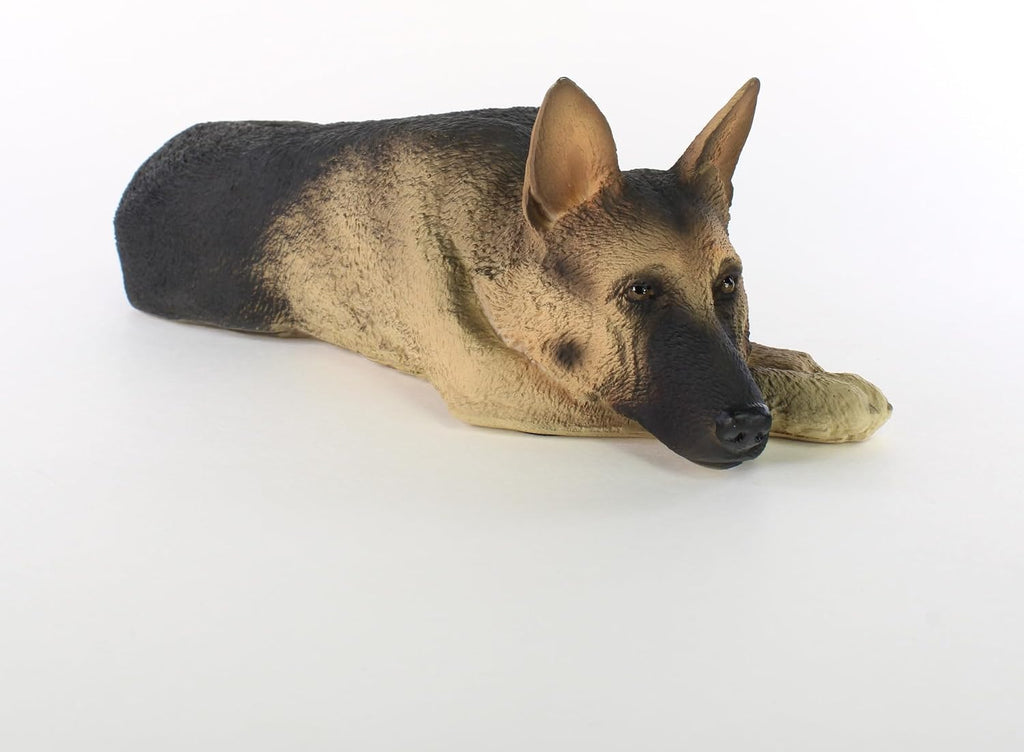 Wooden Pet Urns for Dogs with Black & Tan German Shepherd My Dog Figurine | Personalized Large Dog Urn for Ashes | Paulownia Wood Pet Memorial Box with Engraved Pewter Plaque | Conversation Concepts