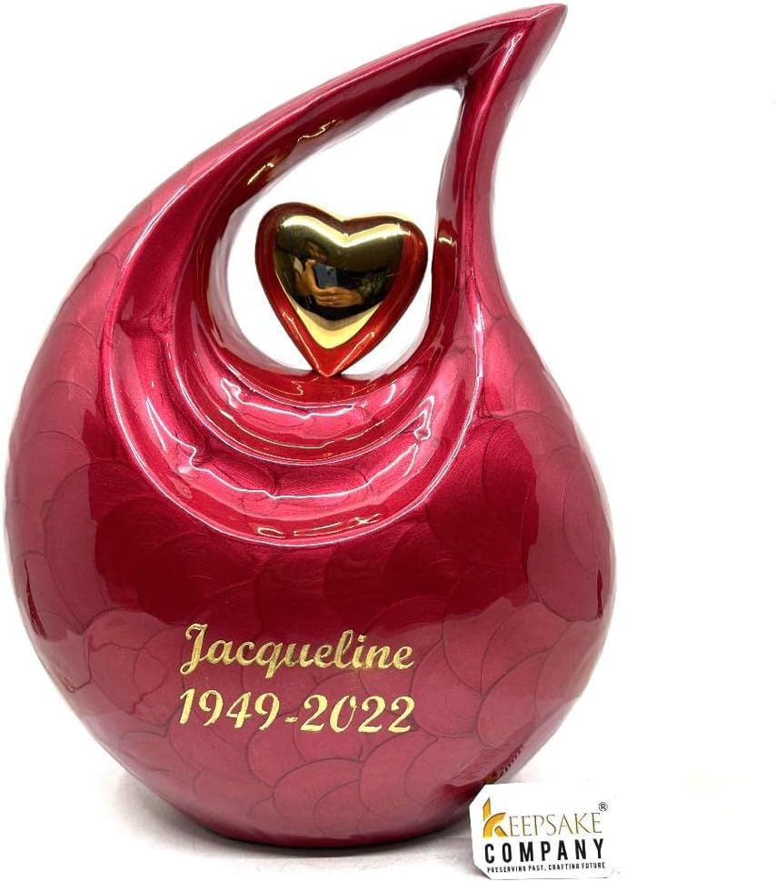 Glossy Multicolor Personalized Urn Personalized - Heart Urns for Human Ashes Adult -Cremation Urns for Adult Ashes -Decorative Urns - (27-Customizable Assorted Color Teardrop, Large)