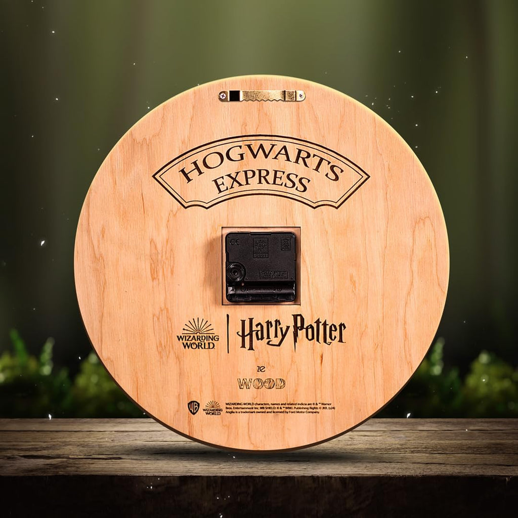 Hogwarts Express Round Clock - Harry Potter 3D Wall Clock - Unique Collectible Wooden Clock, Silent Modern Rustic Decorative Home Decor for Harry Potter Fans (L)