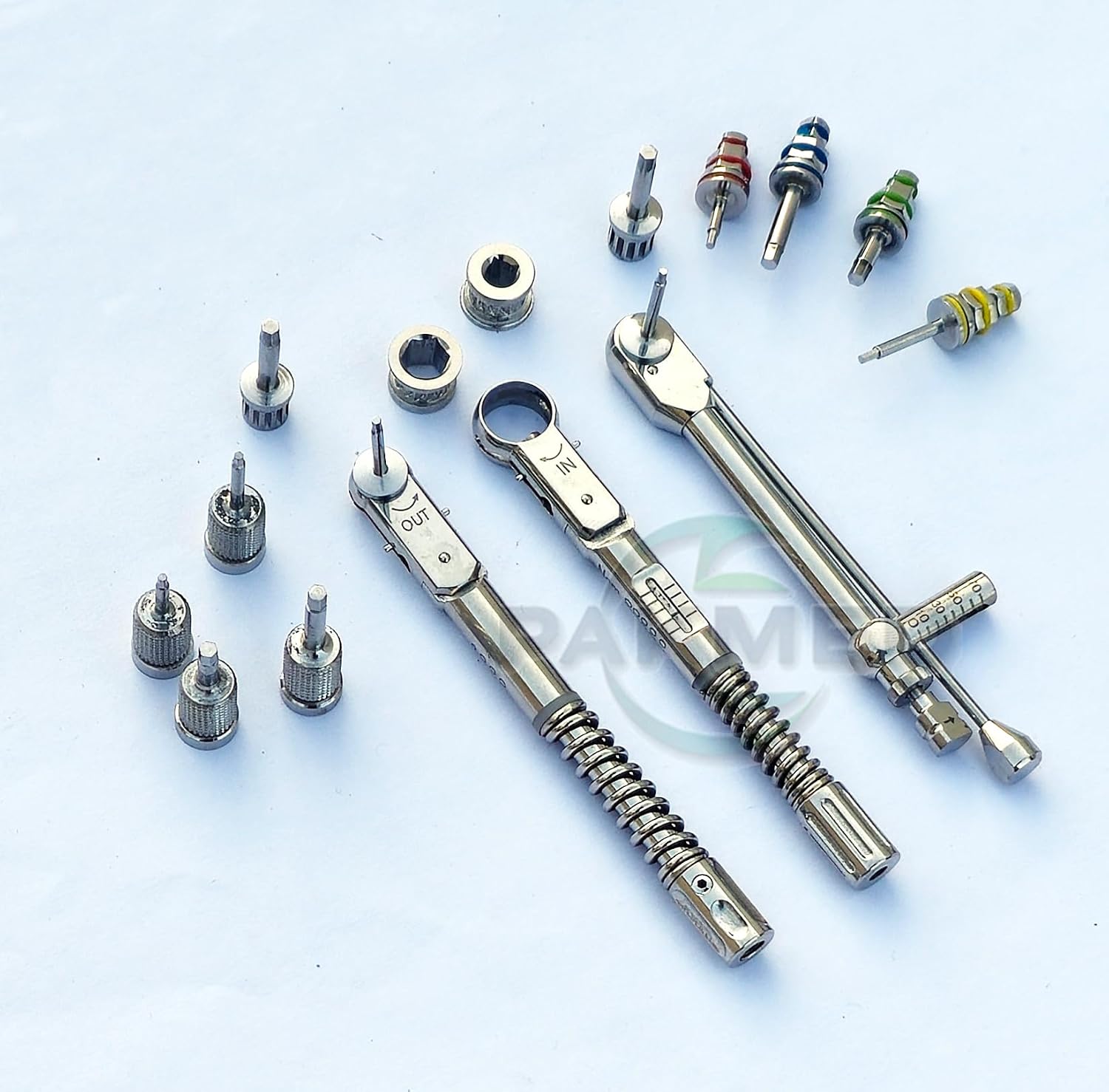 3 Pcs Dental Implant Torque Wrench Ratchet 10-40 Ncm & 10-40 Ncm & 10-70 Ncm With 12 Pcs Hex And Hand Drivers
