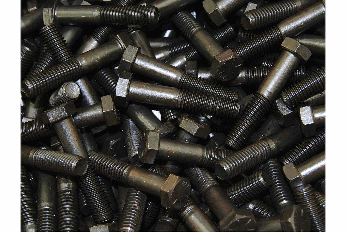 New Package of 100 (pcs) Hex Head Bolts 3/8'-16 x 2' inch Grade 8 Cap Screws Plain Black Set #MO1979-P Warranity by Pr-Mch