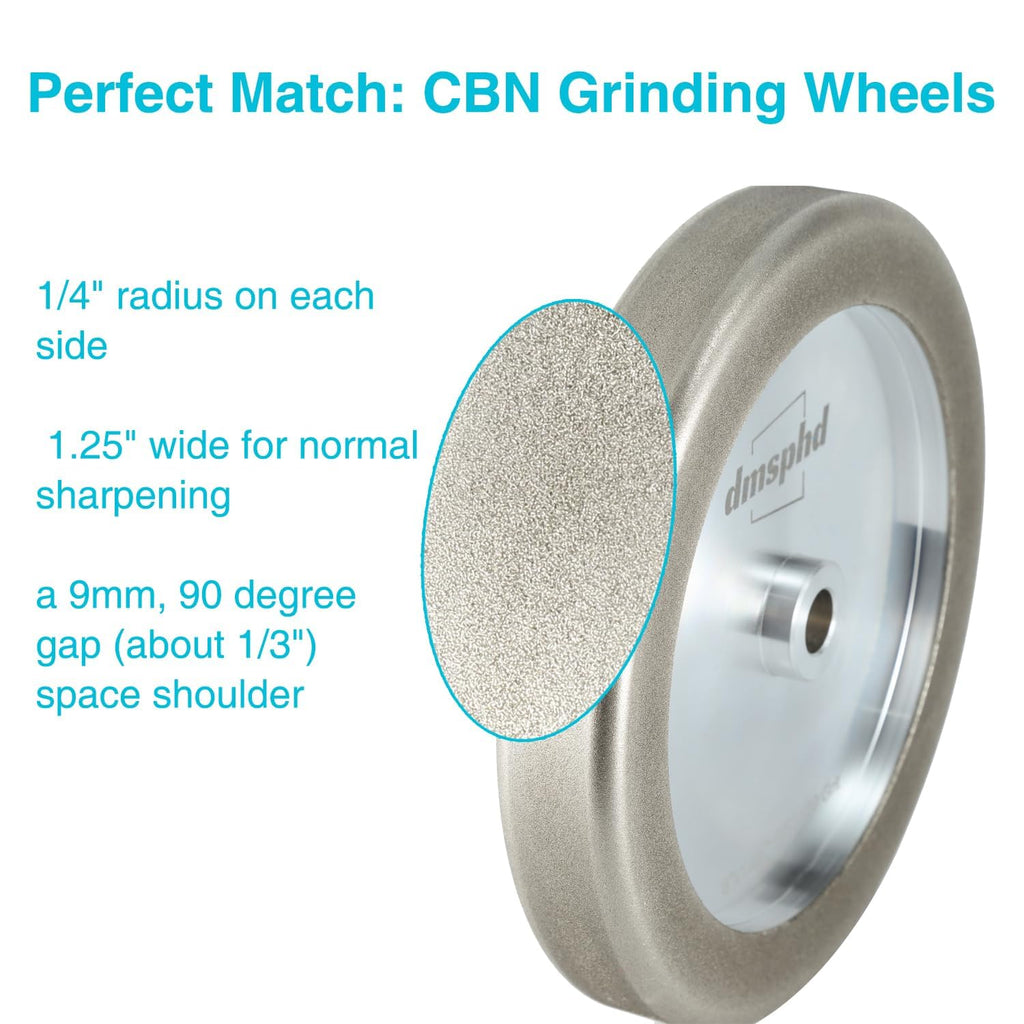 CBN Grinding Wheel 8 inch 1.25' Wide, 5/8' Bore,Aluminum Body, Suitable for High Speed Steel Tools and Bench Grinders (600 Grit)