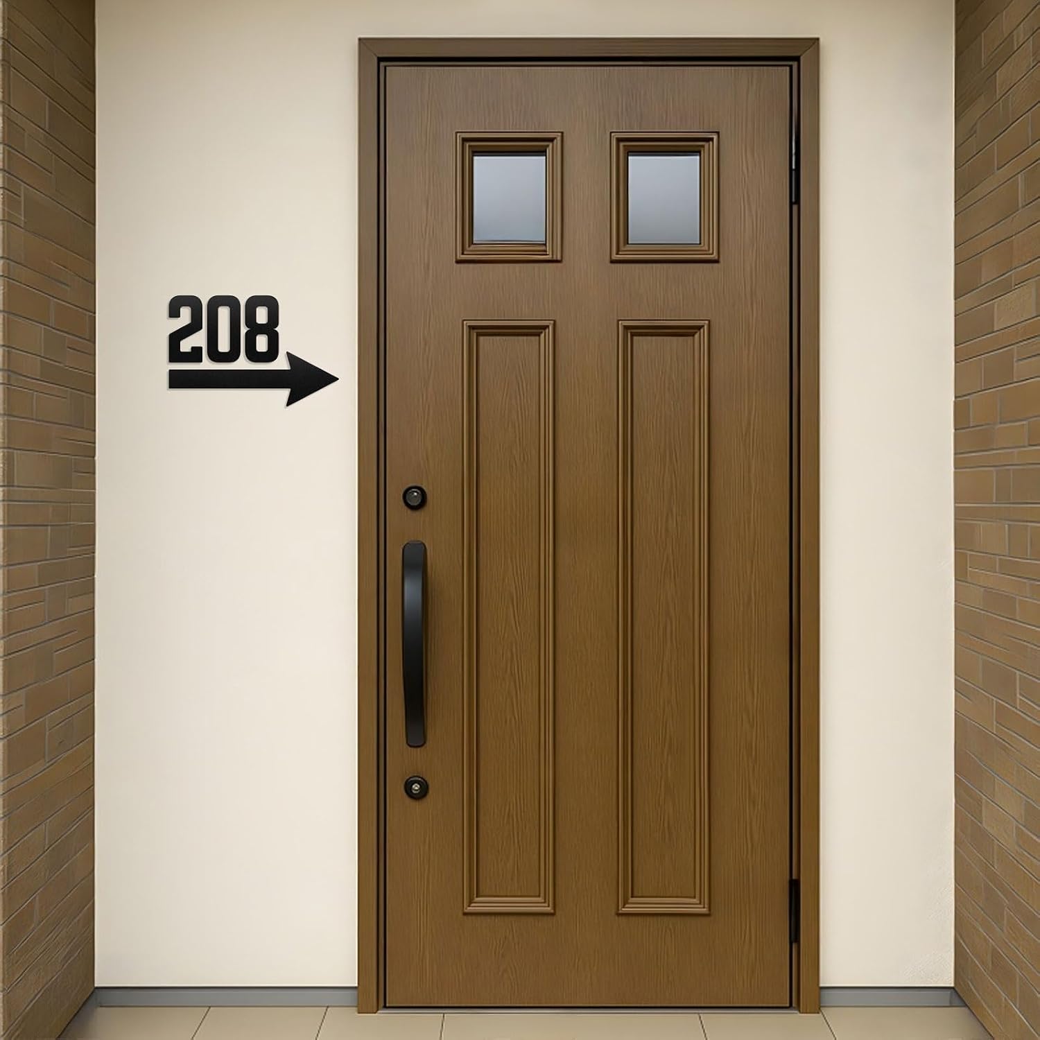28 Inch Floating Aluminum House Numbers, House Address Numbers Letters for Outside, Modern Metal Black Address Number Letters for Door Home Office Apartment Garden (Arrow)