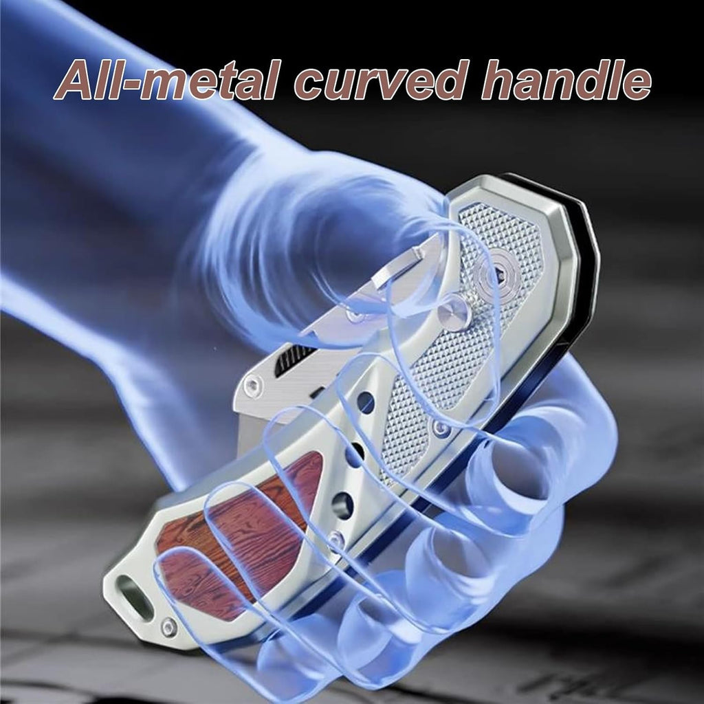 Box Knife with Belt Clip, Heavy Duty Box Cutter for Cartons,Carpet and Leather, with Wood Handle and Extra 11 SK5 Blades(*2)
