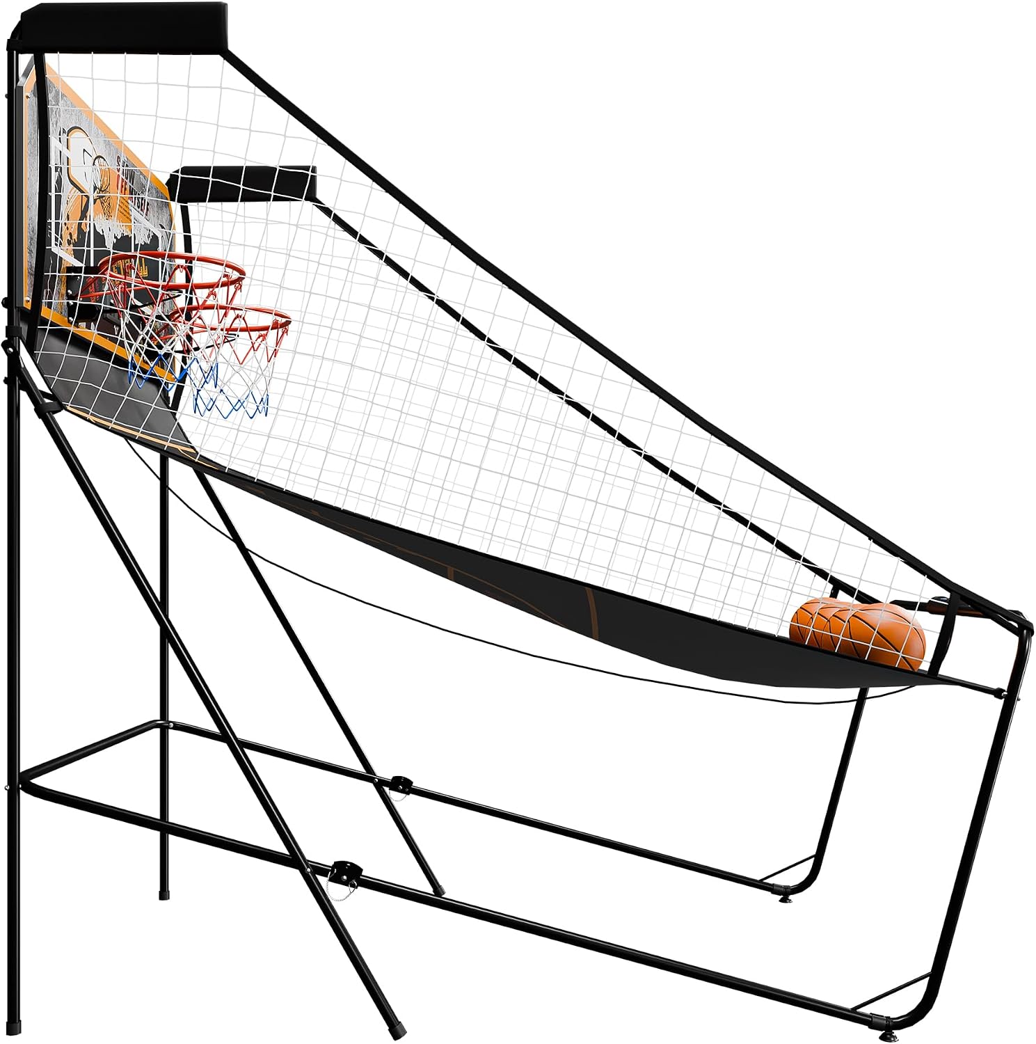 Nova Microdermabrasion Foldable Indoor Basketball Arcade Game Double Shot 2 Player W/ 4 Balls, Electronic Scoreboard and Inflation Pump (Black Gold)