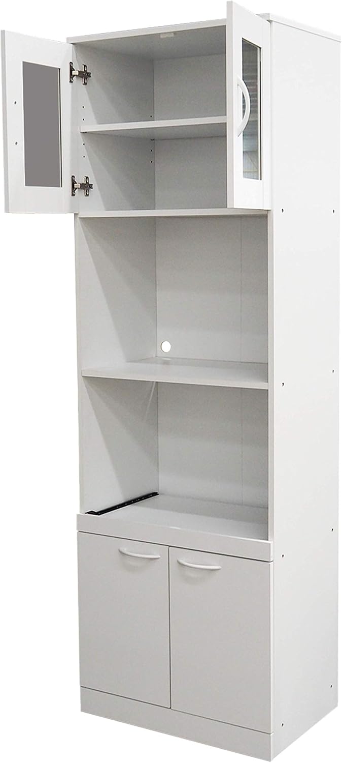 Kings Brand Furniture - Danbury Tall Kitchen Pantry, Microwave Storage Cabinet, White