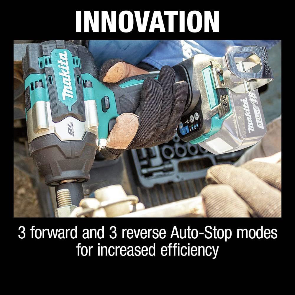 Makita XWT17Z 18V LXT® Lithium-Ion Brushless Cordless 4-Speed Mid-Torque 1/2' Sq. Drive Impact Wrench w/Friction Ring Anvil, Tool Only