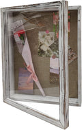 WANLIAN Shadow Box Frame16x20, Extra Large Shadow Boxes Display Cases Wooden Linen Back, Wall-Mounted Deep Display Box Picture Frame for Photos Memorabilia Wedding Jersey Medals Antique (White)