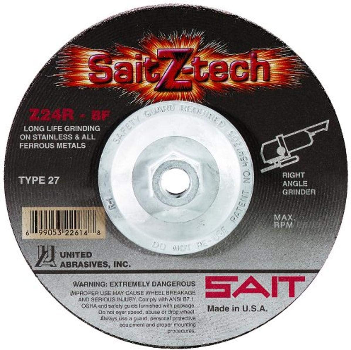 United Abrasives- SAIT DS 5 X 1/4 X 5/8-11 Z-TECH (QTY: 10),Multi,22612