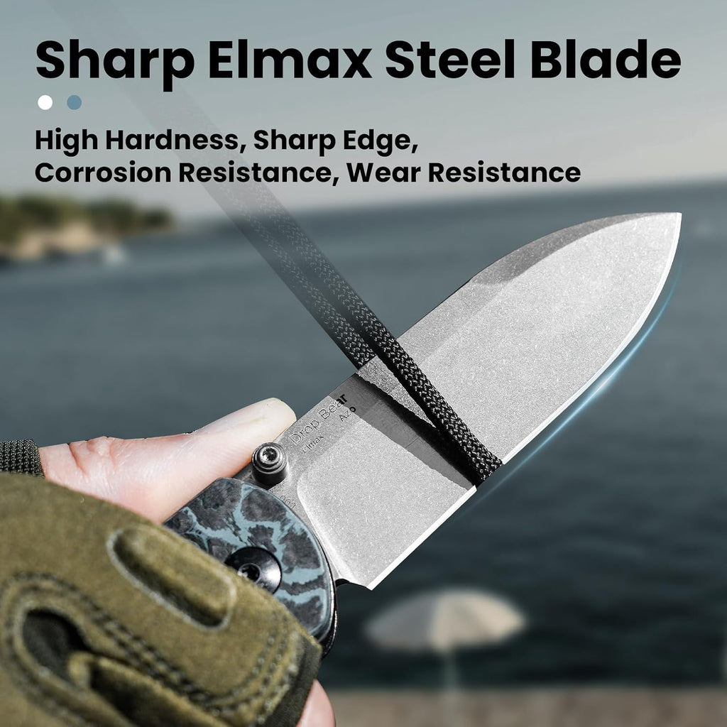 Kizer Drop Bear Pocket Knife, Folding Knife, 2.97 In Elmax Steel Blade, Fatcarbon Carbon Fibre Handle, Folding Pocket Knife, EDC knife, Ki3619A2