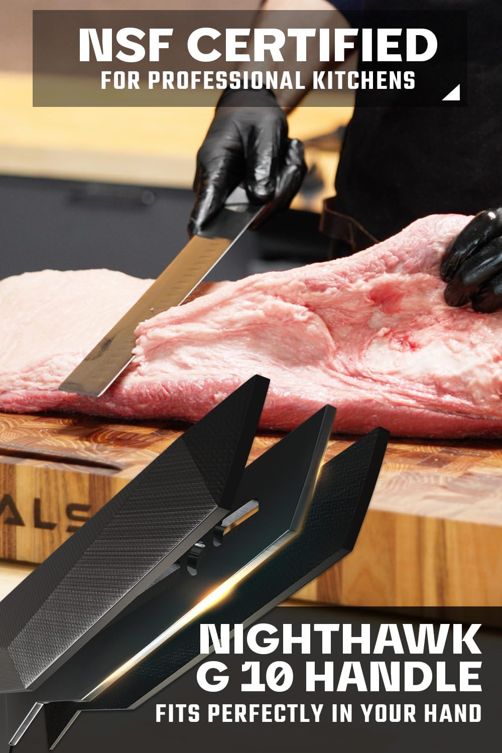 Dalstrong Slicing Knife - 14 inch - Shadow Black Series - Black Titanium Nitride Coated - High Carbon - 7CR17MOV-X Vacuum Treated Steel Carving Knife - Sheath - Kitchen Knife Slicer - NSF Certified