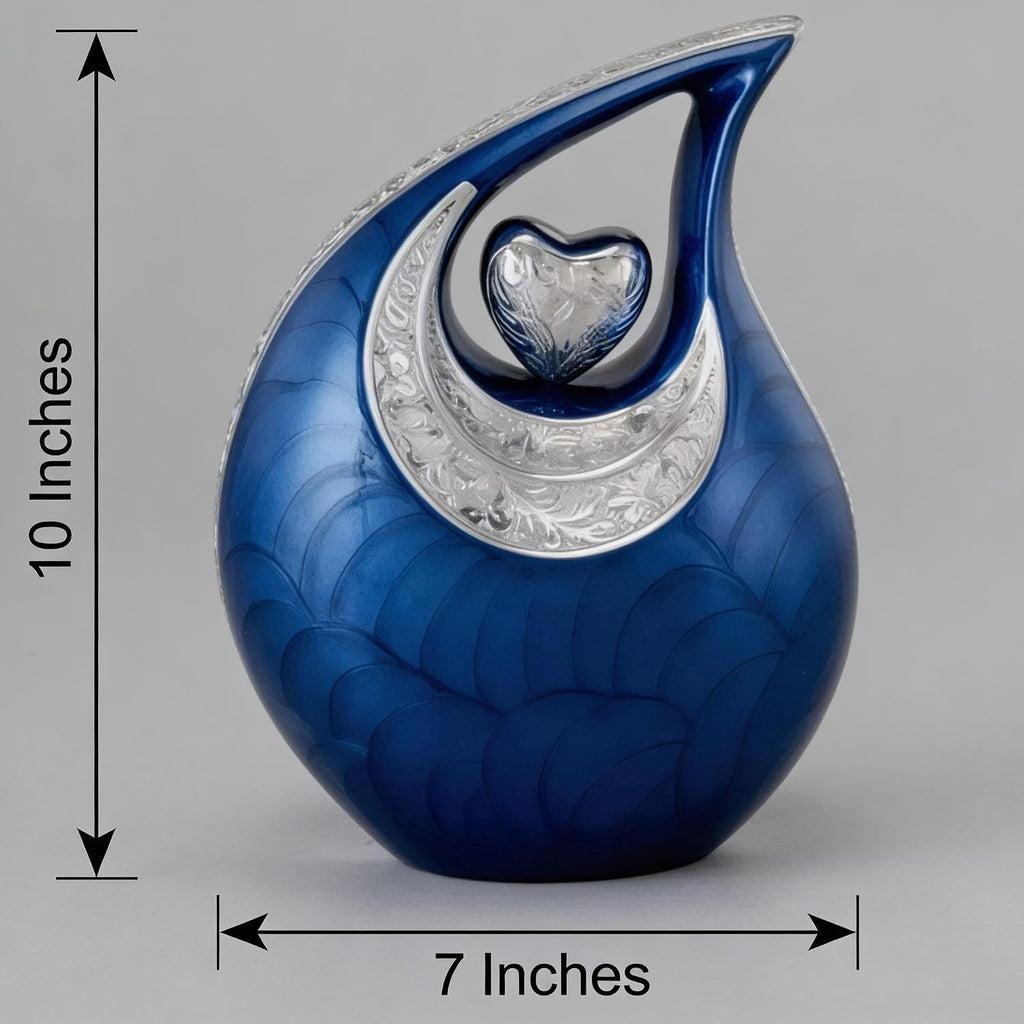 Teardrop Urns Blue for Human Ashes/Cremation Keepsakes for Ashes/Ash Holders (Blue, Large - (L) (156 Cu in)) from Keepsake Company
