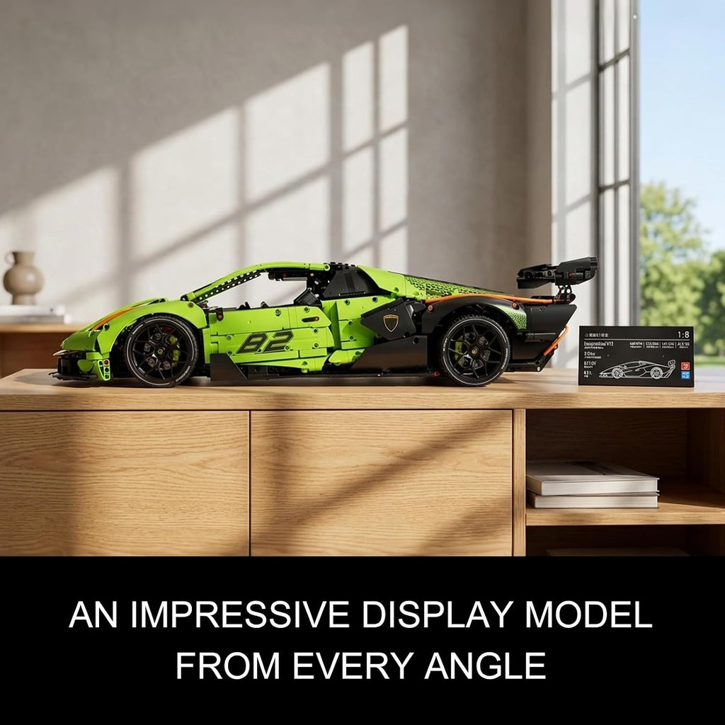 Hypercar No. 01 Building Set, 1:8 Scale Sports Car Model Kit for Adults, Collectible and Display Race Car Advanced Vehicle Model for Home or Office Décor, Gift for Motorsport Fans, (4150PCS)