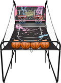 Nova Microdermabrasion Foldable Indoor Basketball Arcade Game Double Shot 2 Player W/ 4 Balls, Electronic Scoreboard and Inflation Pump (Dark Purple)