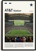 (Metal Frame 24'x36') AT&TStadium Canvas Print – Dallas Home Field Wall Art for Cowboys Fans, Sports poster for Game Room or Man Cave Decor