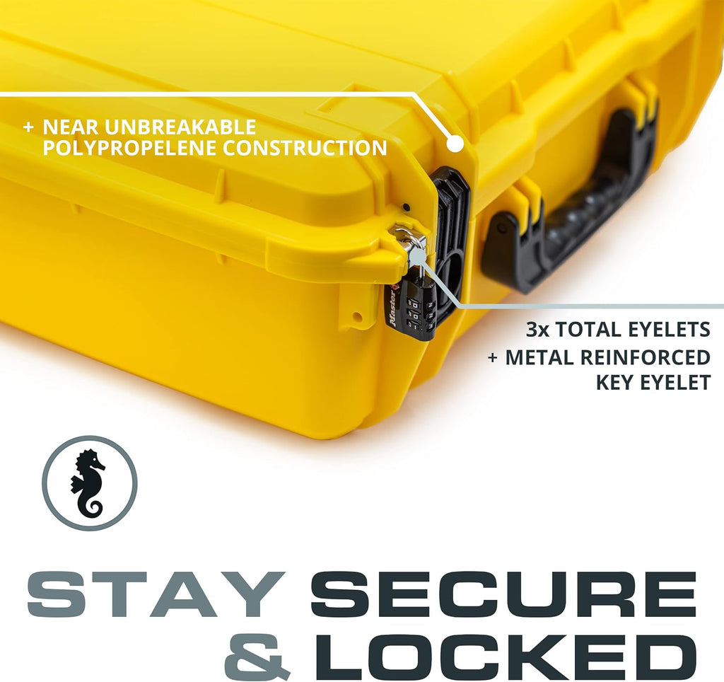Seahorse 720 Heavy Duty Protective Dry Box Case Without Foam - TSA Approved/Mil Spec / IP67 Waterproof/USA Made for Cameras, Firearms, Motorcycles, Laptops, Consoles, VR, Drones