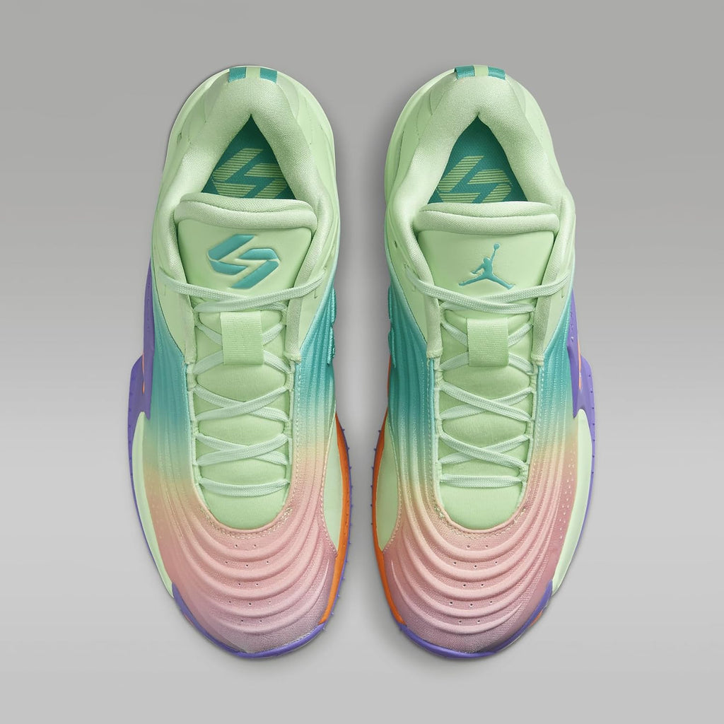 Luka 3 'Blurred Vision Basketball Shoes (HQ4255-300, Vapor Green/Cone/Psychic Purple/Hyper Jade) Size 11