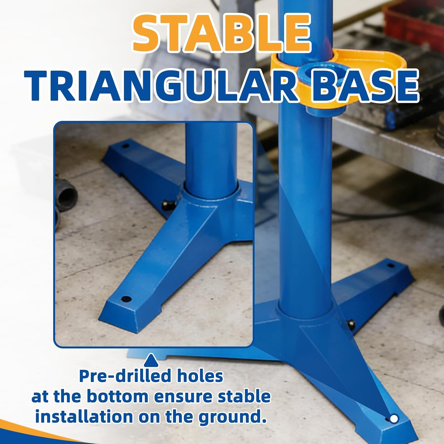 Soontools Bench Grinder Stand Vise Floor Pedestal with Grinding Wheel Storage Compartment & Heavy-Duty Cast Iron Base