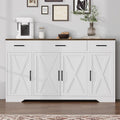 55' Sideboard with Storage Kitchen Storage Cabinet with 3 Drawers, Modern Large Wood Farmhouse Buffet Cabinet TV Stand Coffee Bar for Living Room Hallway