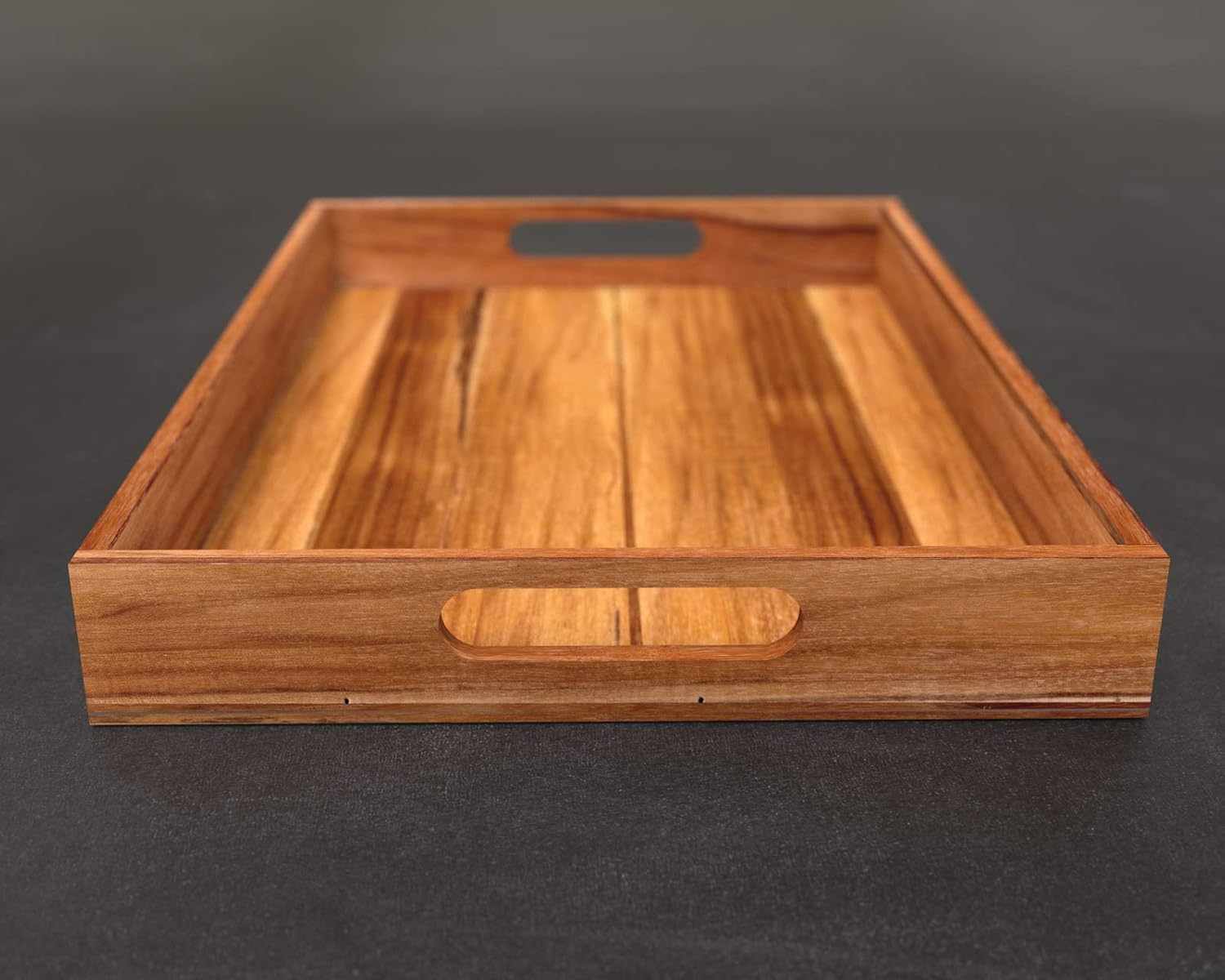Teak Wood Serving Tray with Handles, Large Size - Engraved Personalized Gifts
