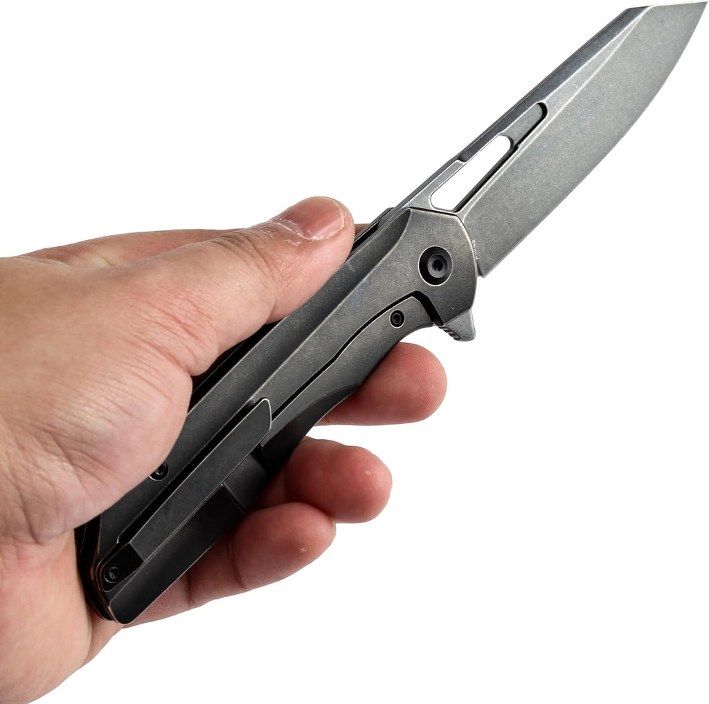 KANSEPT Shard Pocket Folding Knife 3.48'' CPM-S35VN Material with Blackwash Titanium Copper Carbon Fiber Handle Everyday Carry K1006C1