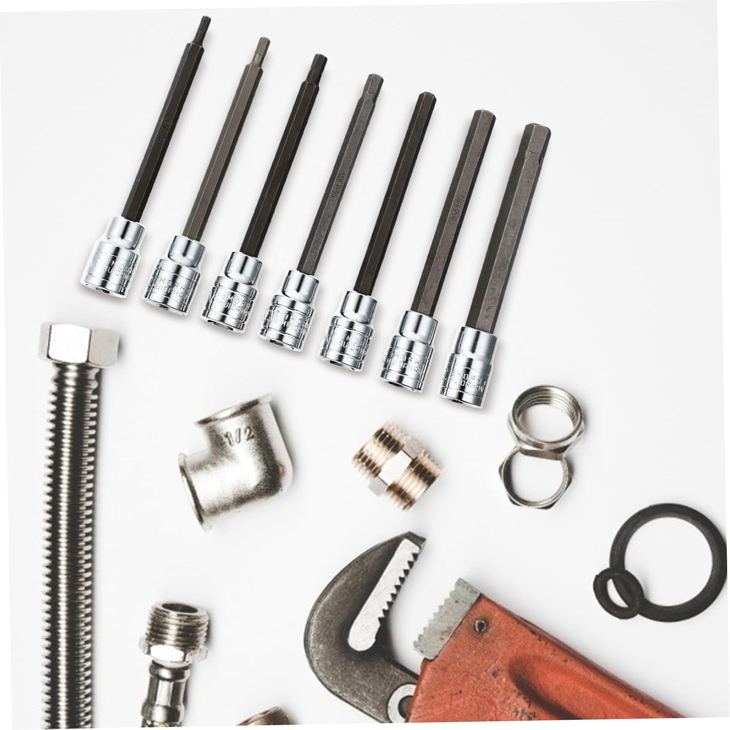 1 Set Single End Wrench Crowfoot Pipe Wrench Clasps Gear Wrenches Electric Screwdriver Swivel Stubby Armature Reach Multi Size Ratchet Wrenchrque Wide Screws 45# Steel Silver
