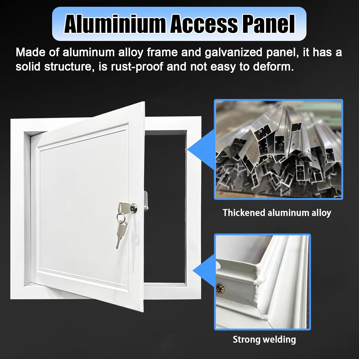 Kunovo Lockable Attic Access Hole Cover, Ceilings & Walls Access Panels Concealed, Electrical and Plumbing Inspection Hatch Service Shaft Door(16x22in (40x55cm))