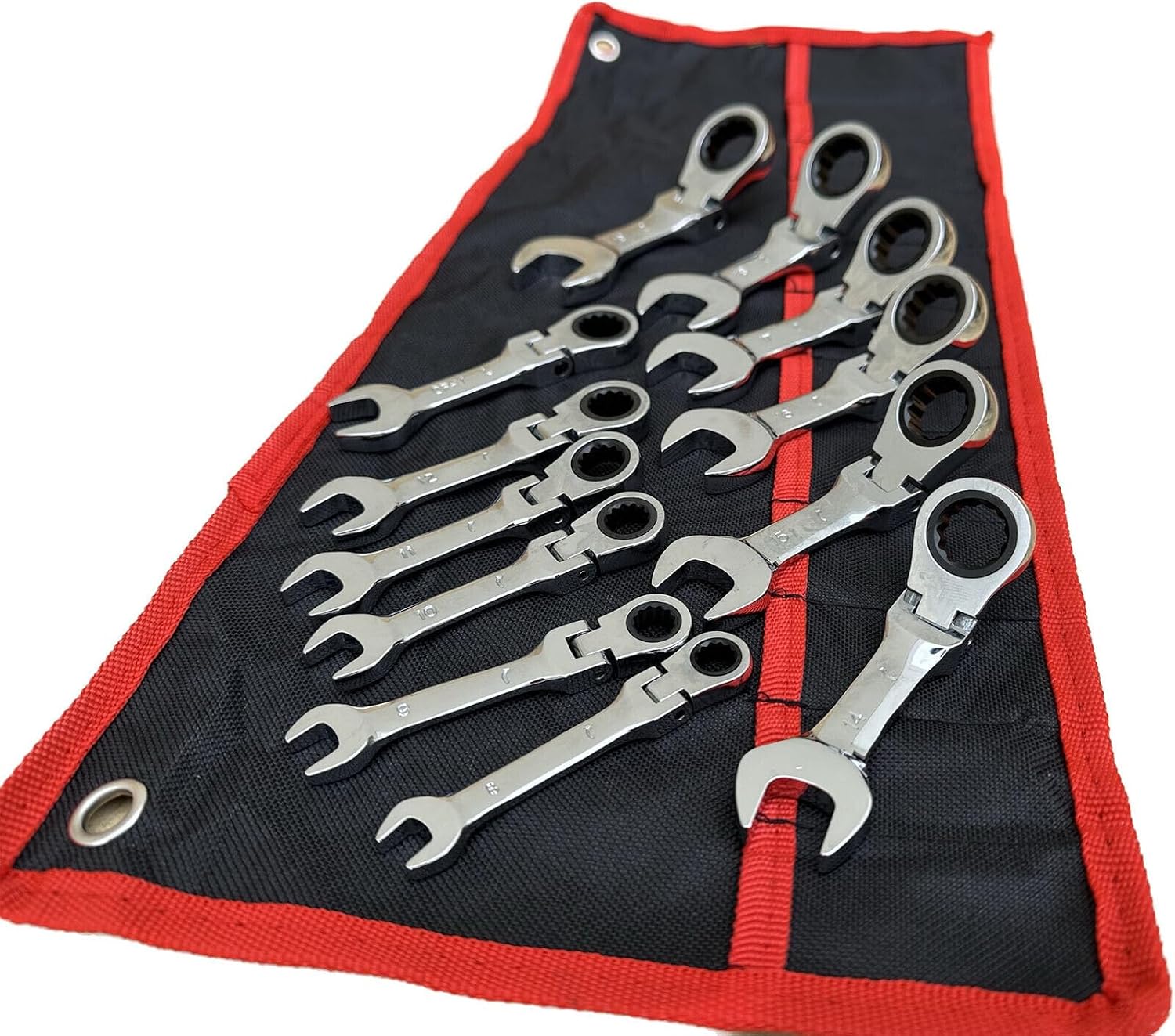 12pcs Combination End 72 Ratchet Teeth Stubby Wrench Set Metric 8-19mm 180° flex NEW